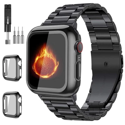 Paquete de 3 correas de acero inoxidable para Apple Watch con paquete de 2 pr... Foto 1 de 4