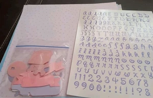 Baby Girl Mixed 10 Piece Scrapbook Paper & Alphabet Stickers & Cutouts. Lot D - Picture 1 of 12