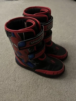 Marvel Spider-Man Black/Red Light Up Snow Boots Boys 1 - Image 1 of 4