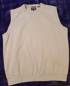 Bolle Golf Vest V Neck Pima Cotton Pullover Size Large Mens Vest Beige - Picture 1 of 5
