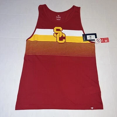 NWT Authentic USC Trojans Basketball Tank Top SHIRT MEDIUM Stripes NCAA Red - Image 1 of 4