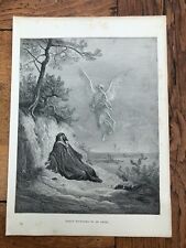 dore gallery print 1870s : elijah nourished by an angel ! 