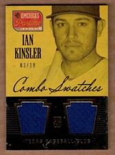 2013 PANINI AMERICA'S PASTIME COMBO SWATCHES GOLD IAN KINSLER #3/10