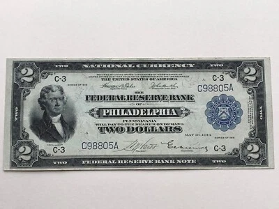 1918 $2 Federal Reserve Bank - Philadelphia - Extremely Fine - Fr. 753 - Image 1 of 2