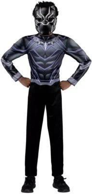 Marvel Avengers Black Panther 2-PC Boy's Jumpsuit & Mask Halloween Costume: 4-14 - Image 1 of 4