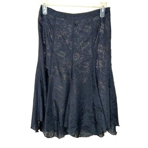 Witchy SKIRT Medium 8 Black Burnout Lace Fit & Flare A-Line Trapeze Hem Lined - Picture 1 of 9