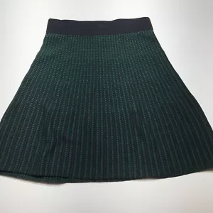 Ann Taylor Petite Skirt Womens Size XSP Black Green A-Line Flare Comfort Waist - Picture 1 of 12