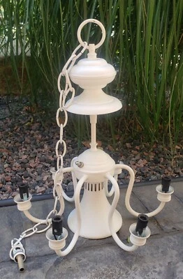 French Country Chandelier Ceiling Fixture 6 Lights  Off White 16 Inches - Image 1 of 4
