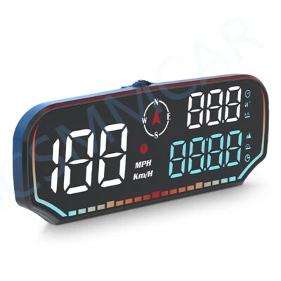 Velocímetro digital HUD para automóvil motocicleta pantalla frontal fatiga conducción alarma Foto 1 de 4