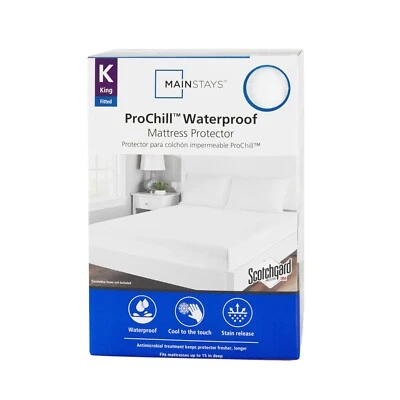 Mainstays ProChill Waterproof Cooling Fitted Mattress Protector, King - Image 1 of 4
