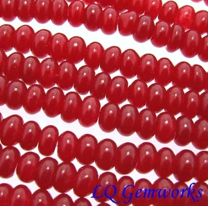 15.5" Strand RUBY RED JADE 8mm Rondelle Beads - Picture 1 of 1