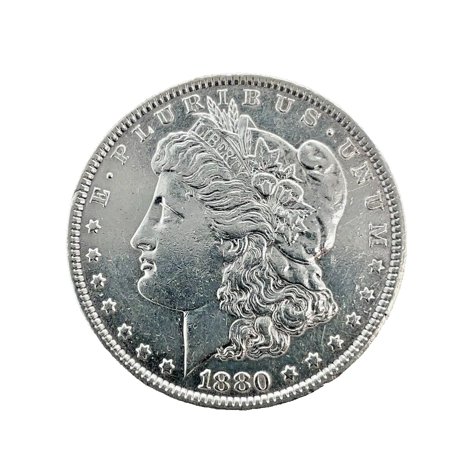 1880-P Morgan Dollar XF- Extremely Fine 90% Silver $1 U.S Coin # 1909 - Image 1 of 4