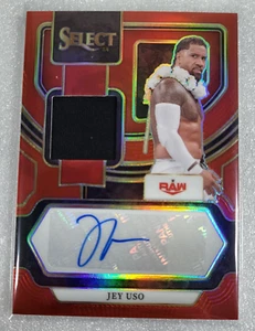 2024 WWE Select Jey Uso AM-JYU Patch Auto RED Prizm 07/49 NM/M - Picture 1 of 10