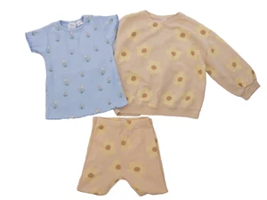 Zara Girls Bundle Outfit Set Floral Sweatshirt T Shirt Leggings Lot of 3 4-5 yrs - Picture 1 of 18