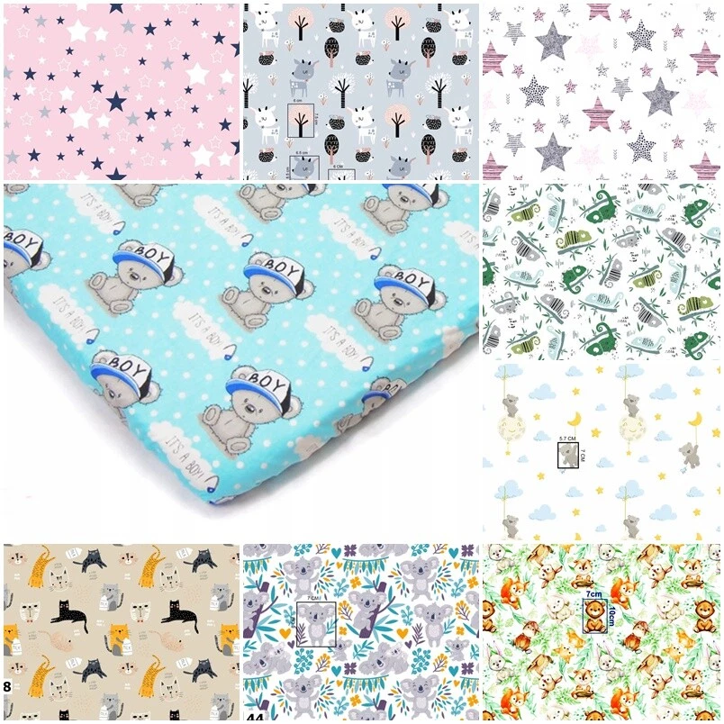 COT FITTED SHEET 60x120 cm MATTRESS BED COVER NURSERY BABY  stars chevron mickey - Image 1 of 1