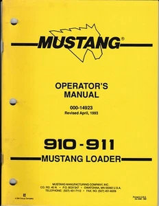 Mustang OMC 910 and 911 Skid Steer Loaders Operator's Manual - Picture 1 of 1