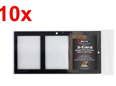 10x BCW Magnético 3 Tarjetas Coleccionables Borde Negro Montable en Pared Soporte Marco de Exhibición Foto 1 de 4