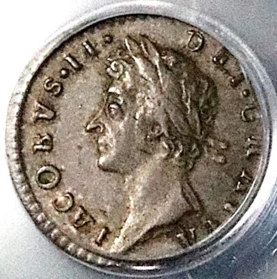 1687/8 PCGS AU 55 James II Penny Date Error Great Britain Silver Coin (25011201C - Image 1 of 4