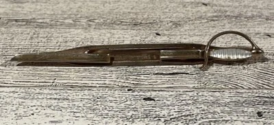 Cuchillo Espada Swank Vintage Madreperla Color Mango Corbata Clip Cierre Tono Dorado Foto 1 de 4