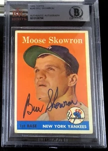 1958 TOPPS #240 BILL SKOWRON RARE BAS BECKETT SIGNED CARD AUTOGRAPHED AUTO ! - Picture 1 of 1