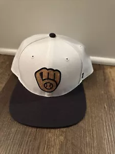 Men's '47 Navy White Corkscrew Milwaukee Brewers Adjustable Hat NEW - Picture 1 of 4