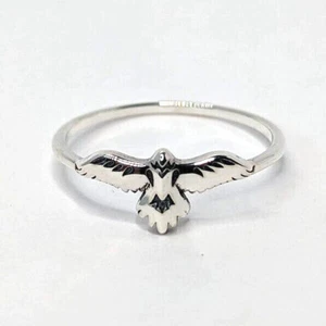 Bird Raven Hawk Wing Sterling Silver Ring Size 5 6 7 8 9 10 NEW - Picture 1 of 3