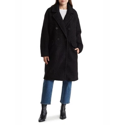 BCBGeneration 2X Black Double Breasted Bouclé Coat Front Flap-Welt Pocket HR1-12 - Image 1 of 4