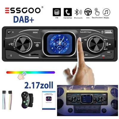 1 DIN DAB Autoradio Freisprecheinrichtung Bluetooth 6.0 USB AUX-IN AM 7Farbe SD - Bild 1 von 4