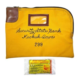A Rifkin Co Bank Bag SECURITY STATE BANK Keokuk Iowa 299 Arco 7 Lock SEALED Keys - Picture 1 of 13