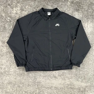 Nike SB Jacket Mens Large Black Skate Windbreaker Lightweight Zip Pockets Nylon - Picture 1 of 15