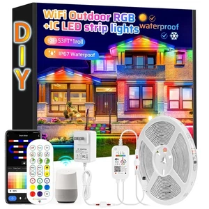 IP67 53FT Continuous RGB+IC DIY Design Outdoor Led Strip Lights Waterproof wi... - Picture 1 of 6