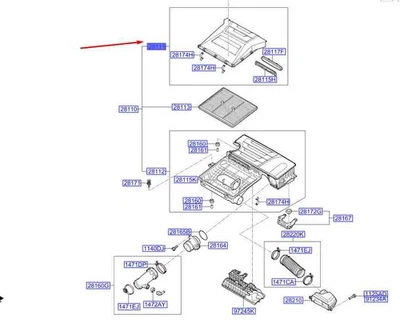 Hyundai Ioniq AE Luftfilterkastendeckel 28111G2500 NEU ORIGINAL - Image 1 of 2