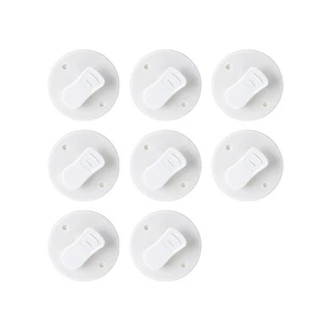 8Pcs Secure Bathroom Clips Clamping Shower Curtains Adhesive Holders Clamps - Afbeelding 1 van 8