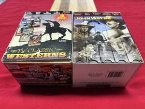 John Wayne Lot 10 VHS Tapes 2 Box Sets Collector Series Western Pack - Picture 1 of 7