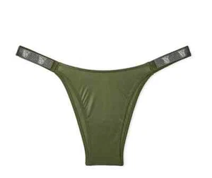Victoria's Secret Very Sexy Bling Moss Green Brazilian Shine Strap Panty  XS S M - Picture 1 of 4