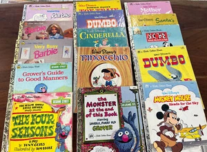 Vintage Lot of 15 Little Golden Books~Disney~Barbie~Sesame Street - Picture 1 of 20