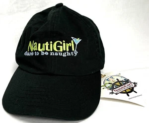 Gorra de béisbol NautiGirl Dare To Be Naughty sombrero negro hebilla de latón ajustable NUEVO - Imagen 1 de 4