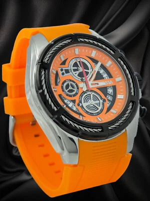 COOSSA ORIGINAL Reloj Cronógrafo Hombre 48MM Estuche Naranja Banda Silicona 30M WR Foto 1 de 4