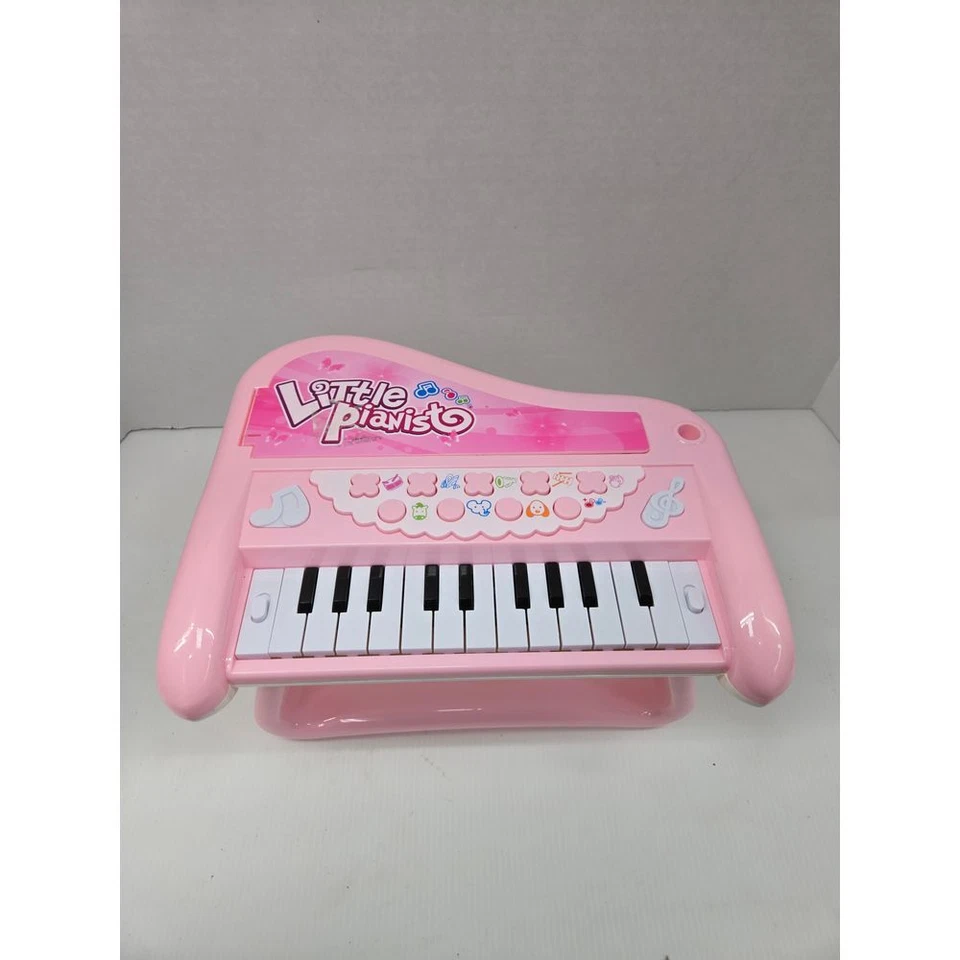 Pink Mini Electronic Piano Keyboard Musical Toy with Stand for Learning Music - Image 1 of 4
