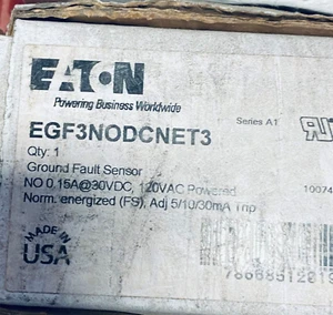 SENSOR FALLO A TIERRA EATON EGF3NODCNET3 120V NUEVO EN CAJA LISTO PARA ENVIAR - Imagen 1 de 1