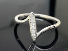 Diamond Curve Bypass Cocktail 0.05ctw 10k White Gold Women's Jewelry Size 8