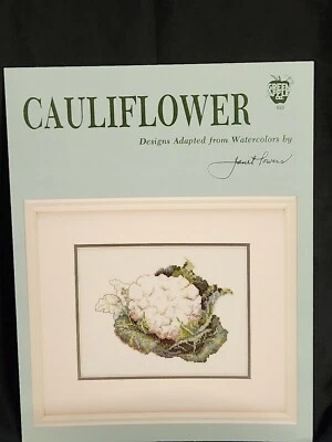 Green Apple Co. Cauliflower Cross Stitch Leaflet Watercolors by Janet Powers - Image 1 of 4
