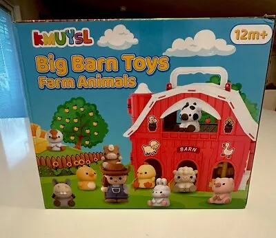 NEW KMUYSL Big Red Barn Farm Animal Playset for 123 Yr Old Learning Toys Sensor - Image 1 of 4