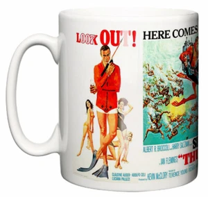 Thunderball poster completo James Bond film Sean Connery 1965 tazza caffè regalo - Foto 1 di 4