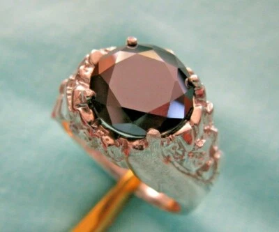 МУЖСКОЕ КОЛЬЦО С 100% НАСТОЯЩИМ ЧЕРНЫМ БРИЛЛИАНТОМ 4,80 КАРАТА, САМОРОДОК, СЕРТИФИКАТ, ДИАМЕТР ТЕСТЕР РАЗМЕР 11 - Изображение 1 из 4