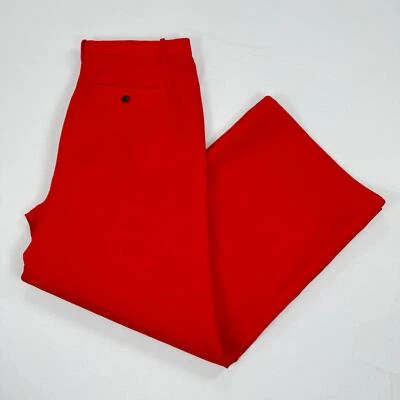 J Crew Womens Pleated Linen Wide Leg Trouser Pant Size 12 Red - Image 1 of 4