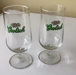 2 GROLSCH Premium Pilsner DUTCH BEER Glasses STEM GOBLETS 25cl BREWERIANA BIER - Picture 1 of 3