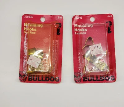 Латунные формовочные крючки Bulldog Hardware #230805 новые из старых запасов, 2 упаковки по 4 штуки каждая - Изображение 1 из 4