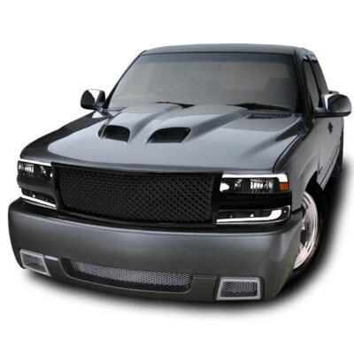 TLAPS For 99-02 Silverado/00-06 Suburban Tahoe Blk LED Headlights Am+Mesh Grille - Image 1 of 4