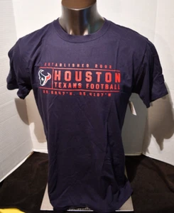 T-Shirt NFL HOUSTON TEXANS Latitude 100 % Baumwolle marineblau Herren groß neu ohne Etikett - Bild 1 von 5